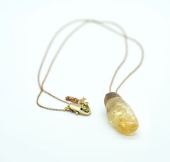 Citrine & wood pendant