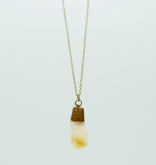 Citrine & wood pendant