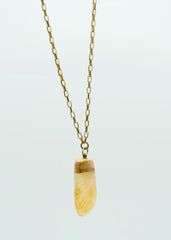 Citrine & wood pendant