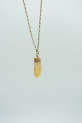 Citrine & wood pendant