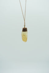 Citrine & wood pendant