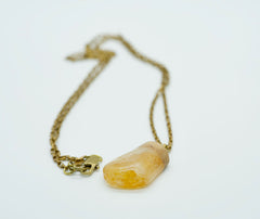 Citrine & wood pendant